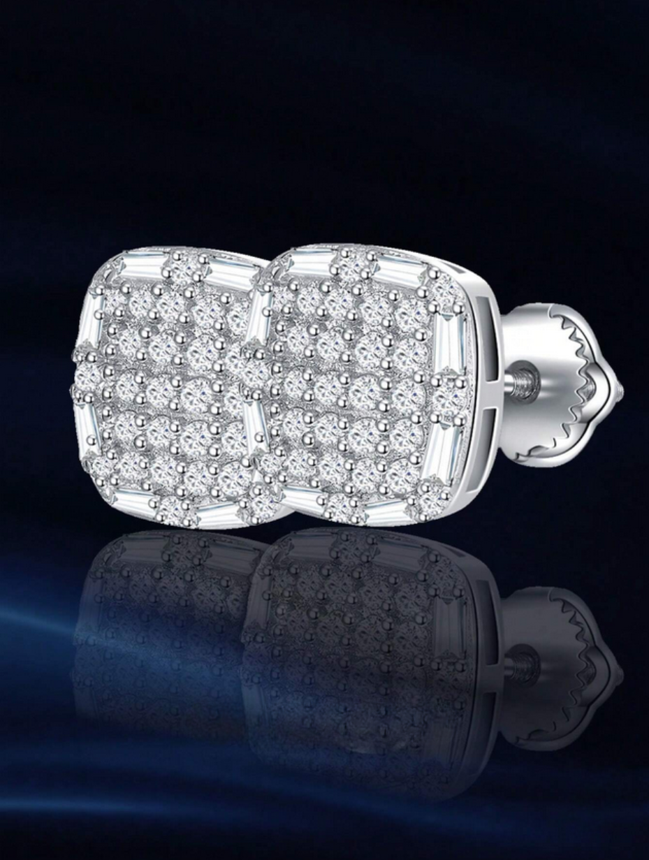 Cushion Cut Moissanite Stud Earrings | S925 Sterling Silver