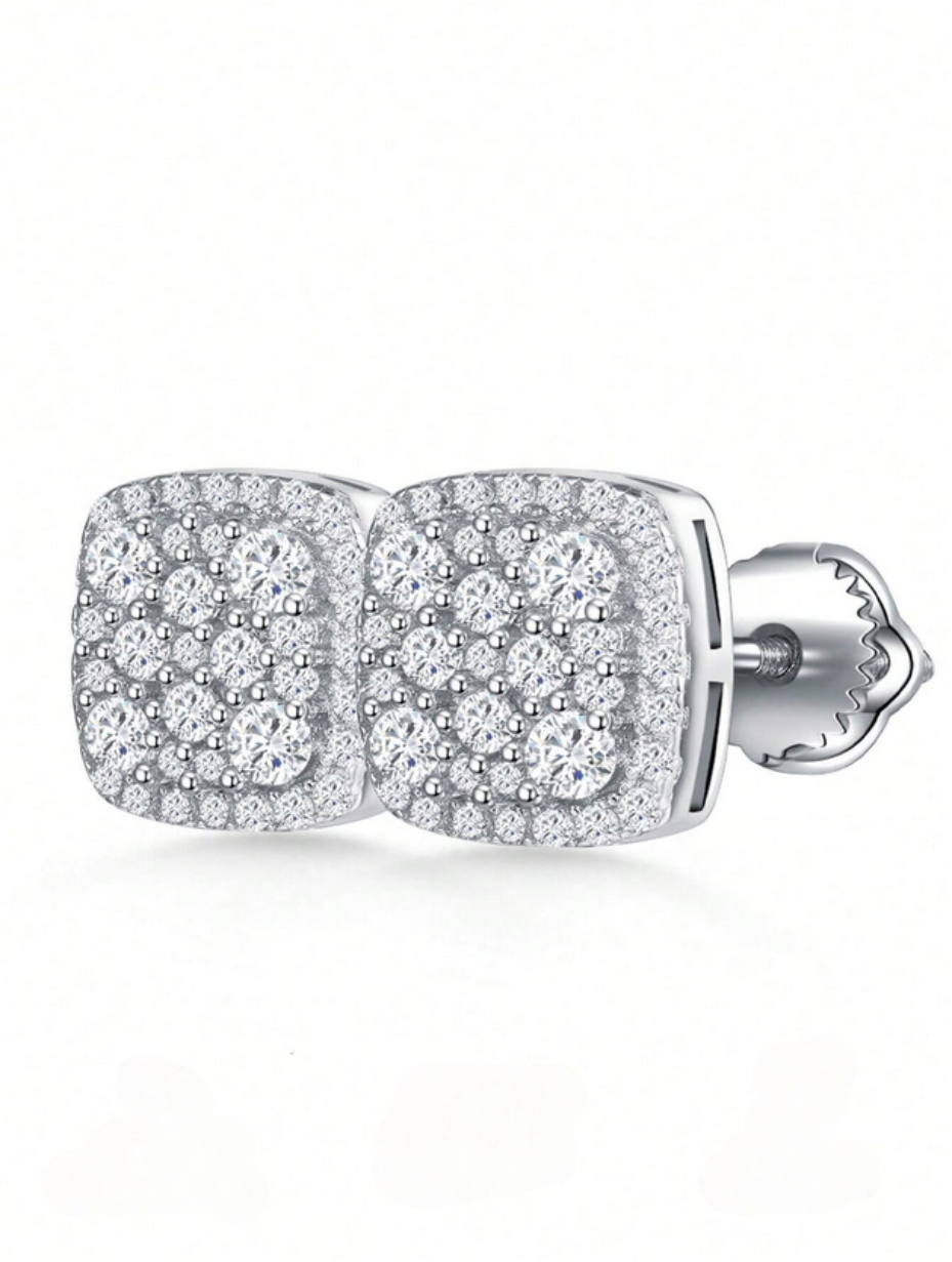 Cushion Moissanite Stud Earrings | S925 Sterling Silver