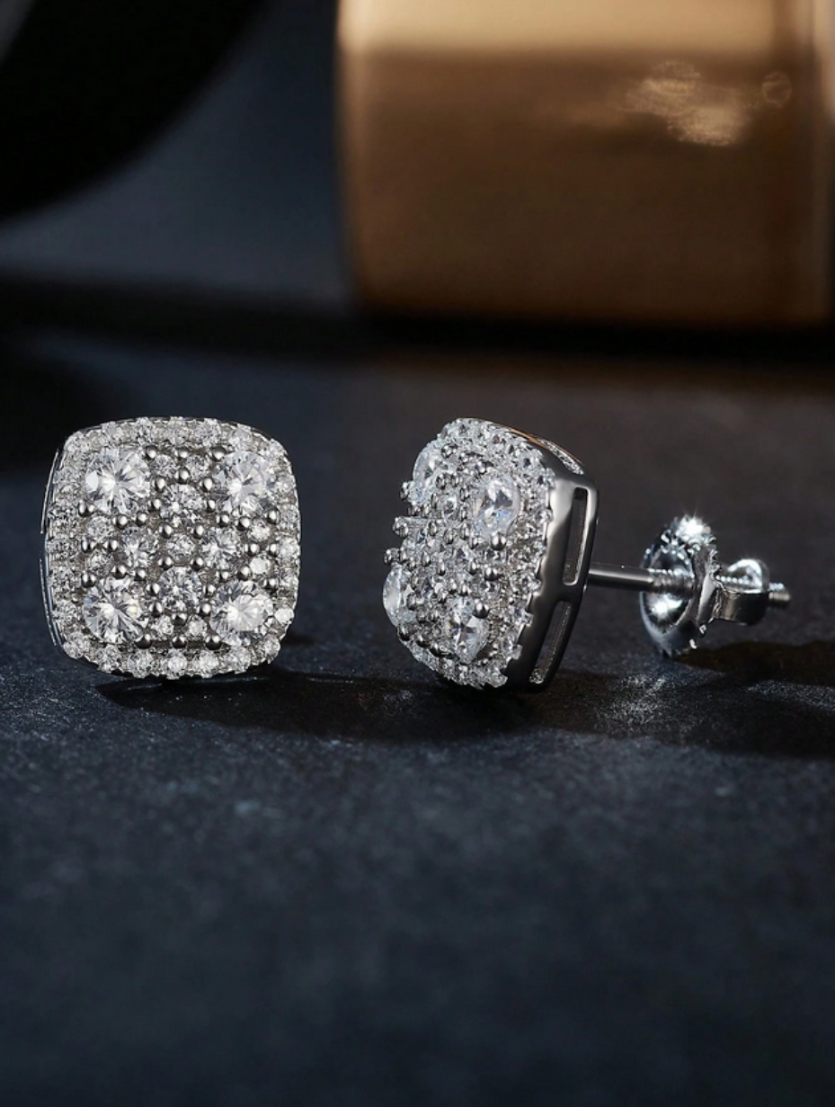 Cushion Moissanite Stud Earrings | S925 Sterling Silver