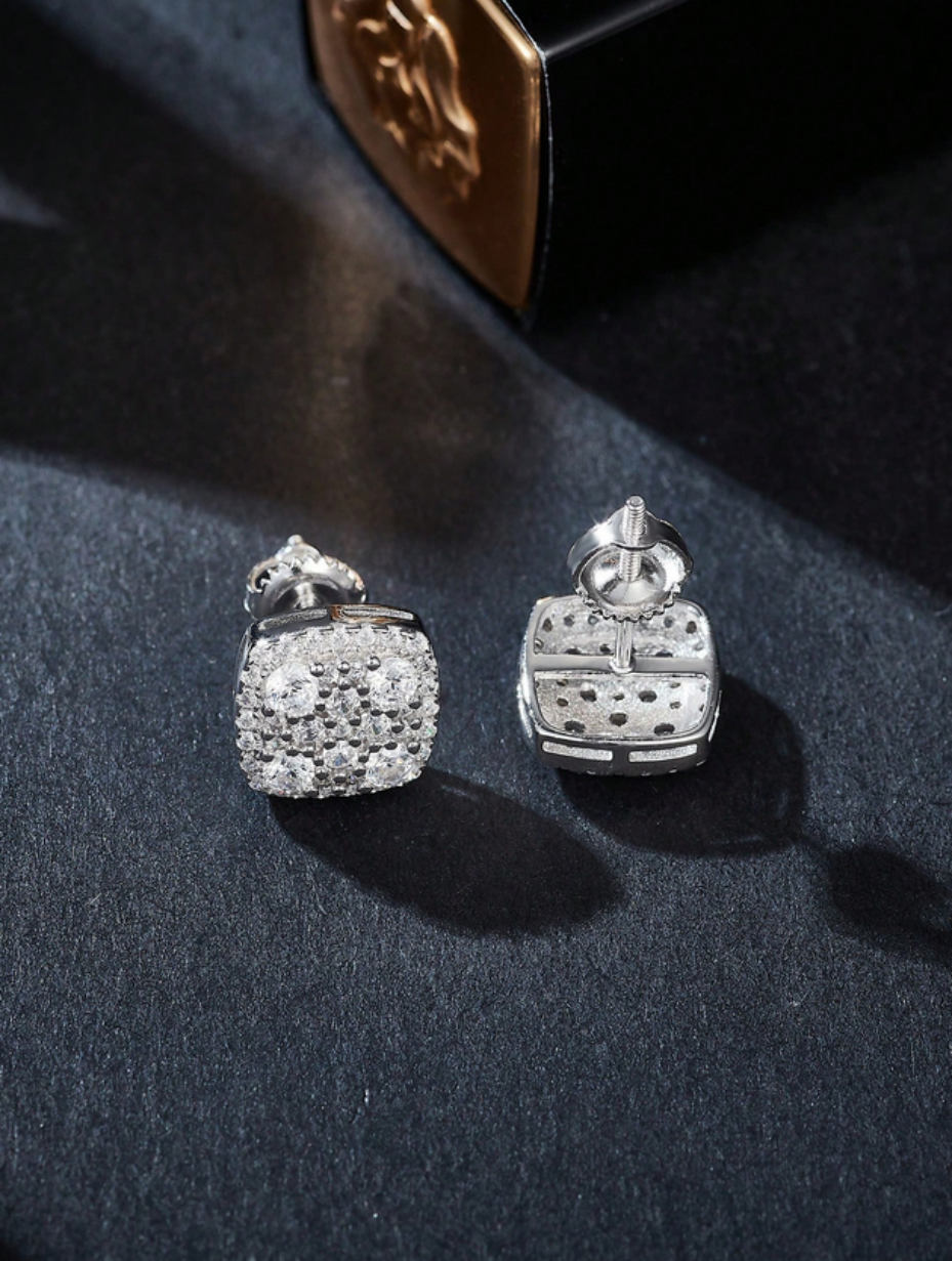 Cushion Moissanite Stud Earrings | S925 Sterling Silver