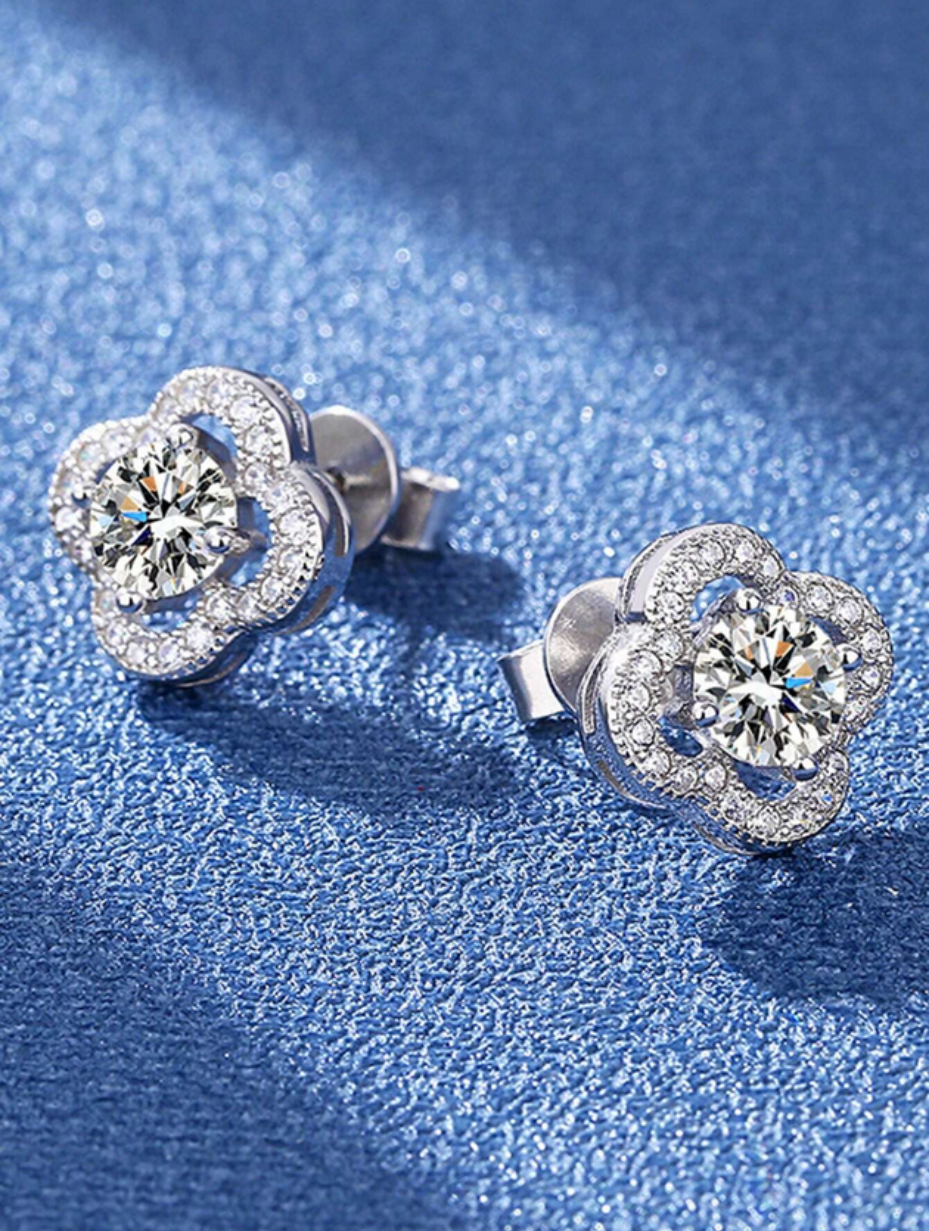 Firkløver Moissanit Øreringe | S925 Sterling Sølv