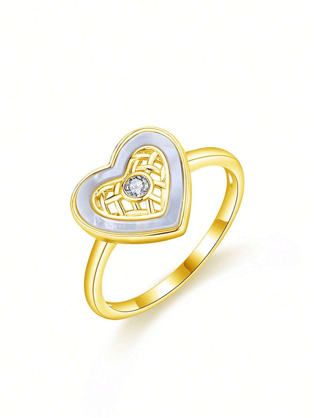 Heart Shell Moissanite Ring | Sterling Silver Beauty