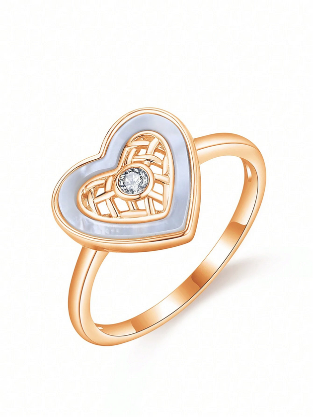 Heart Shell Moissanite Ring | Sterling Silver Beauty