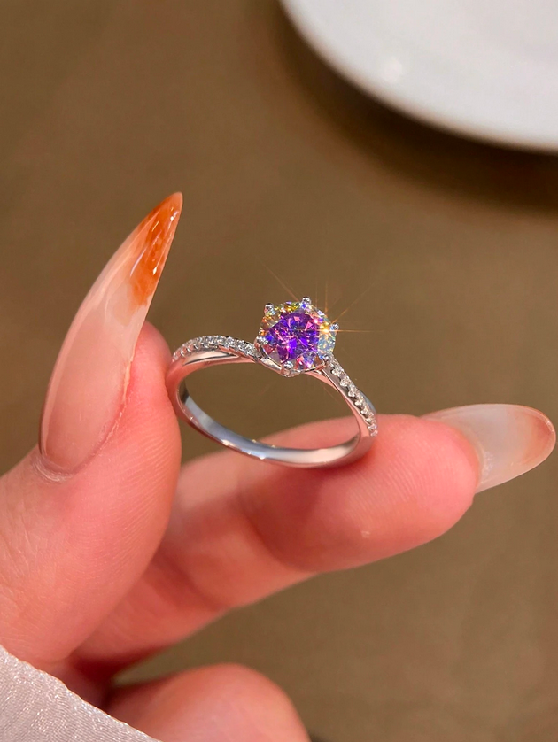 Luksuriøs Snoet Moissanit Ring | S925 Sterlingsølv Modesmykker