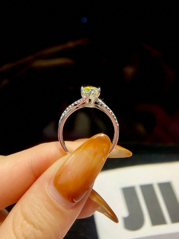 Luksuriøs Snoet Moissanit Ring | S925 Sterlingsølv Modesmykker
