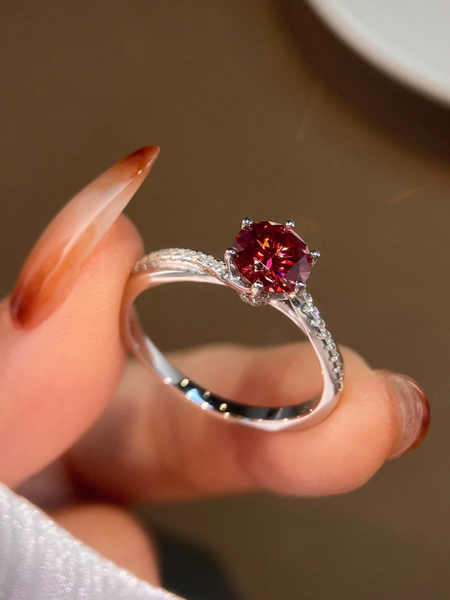 Luksuriøs Snoet Moissanit Ring | S925 Sterlingsølv Modesmykker