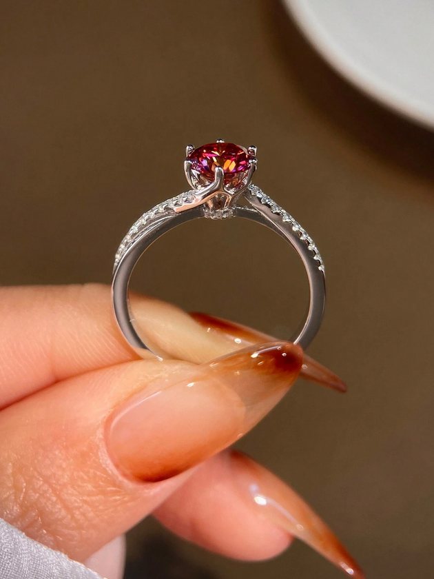 Luksuriøs Snoet Moissanit Ring | S925 Sterlingsølv Modesmykker