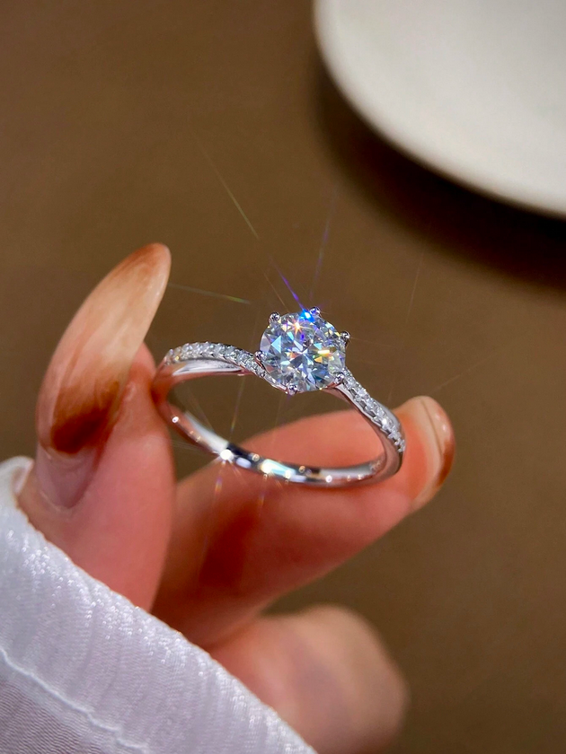 Luksuriøs Snoet Moissanit Ring | S925 Sterlingsølv Modesmykker