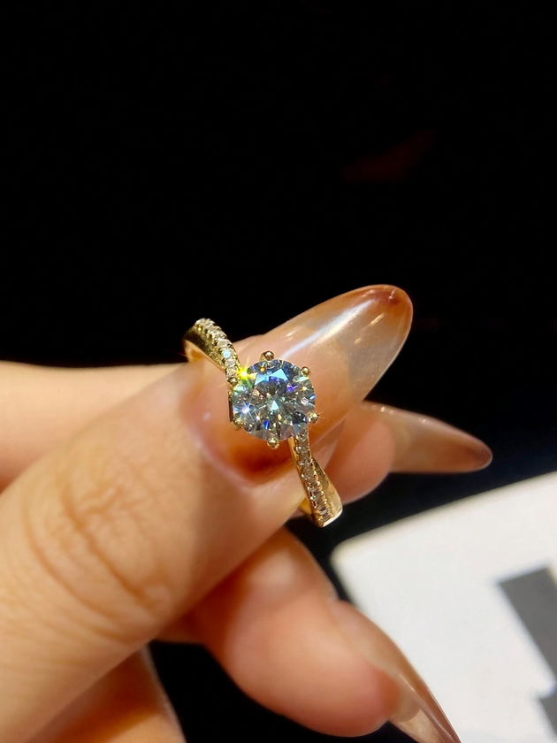 Luksuriøs Snoet Moissanit Ring | S925 Sterlingsølv Modesmykker