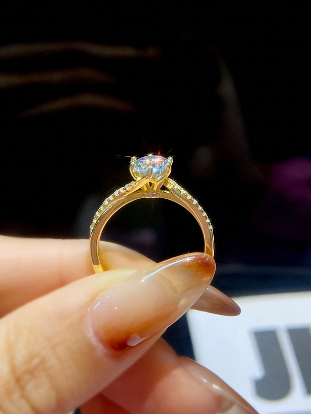 Luksuriøs Snoet Moissanit Ring | S925 Sterlingsølv Modesmykker