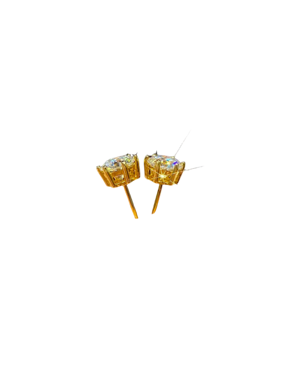 1 Pair 0.1ct-2ct Six-Claw Moissanite Earrings | S925 Silver Stud