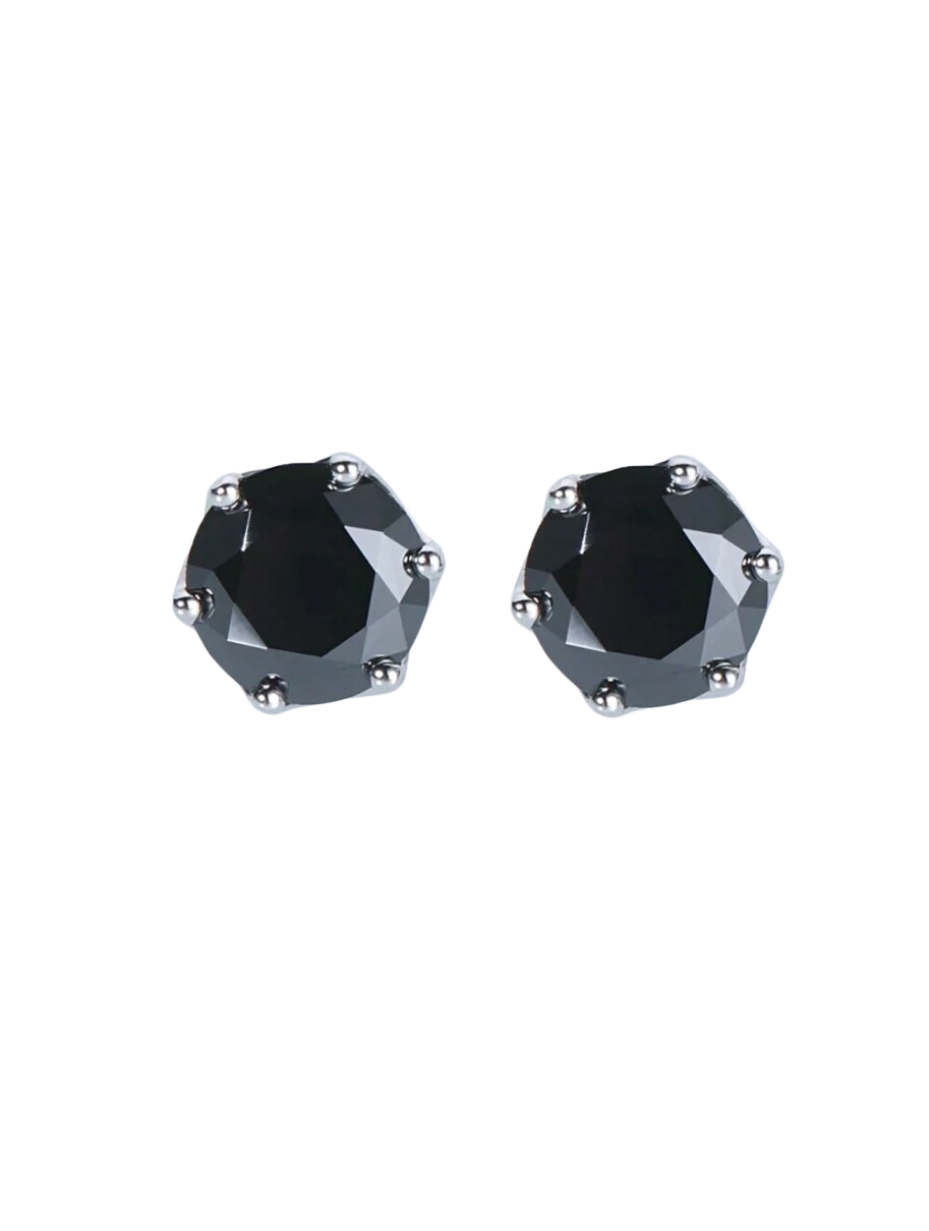 Fashionable 925 Sterling Silver Black Moissanite Earrings 