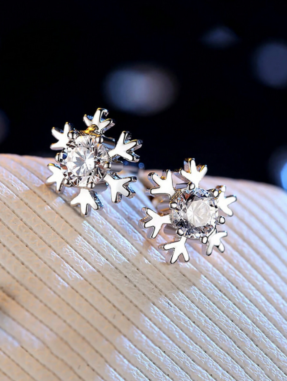 Snowflake Moissanite Stud Earrings | 925 Sterling Silver