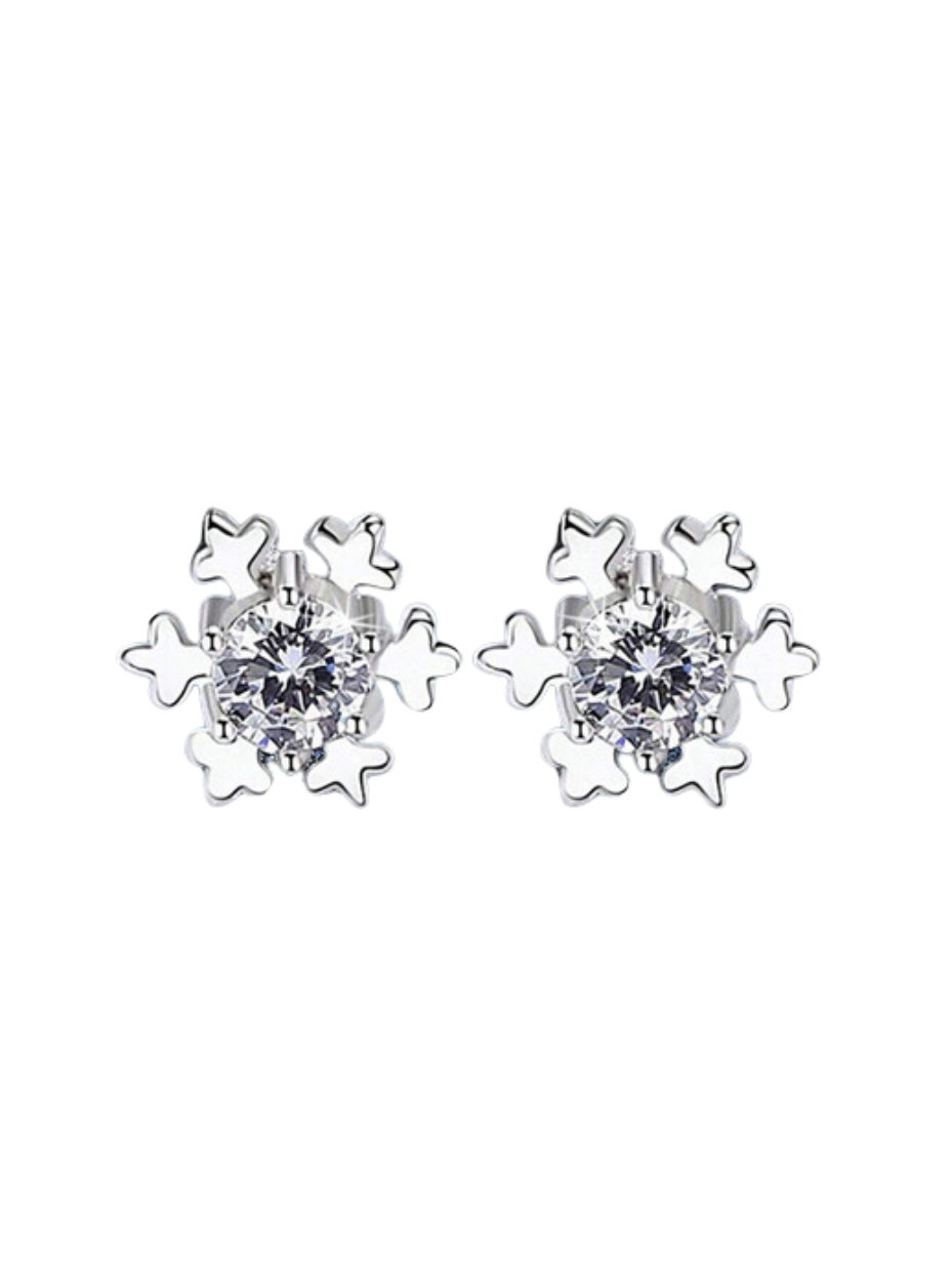 Snowflake Moissanite Stud Earrings | 925 Sterling Silver