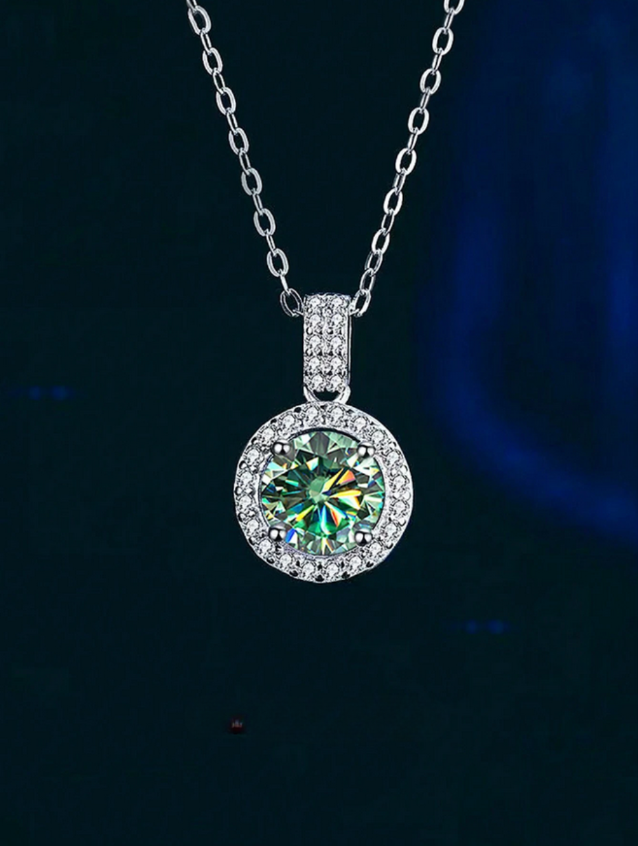 Emerald Elegance Moissanite Necklace | Luxury S925 Sterling Silver