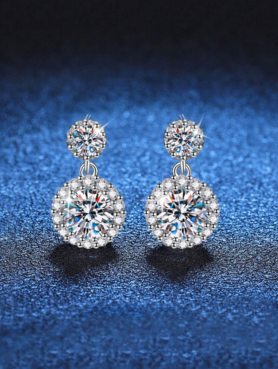 Moissanite Stud Earrings | Luxurious S925 Sterling Silver