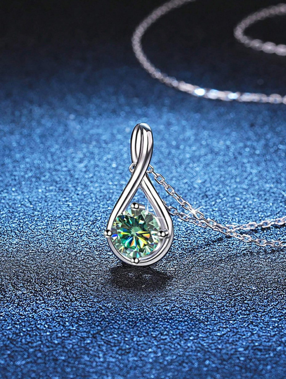 Emerald Elegeance Moissanite Necklace | Fashionable S925 Sterling Silv