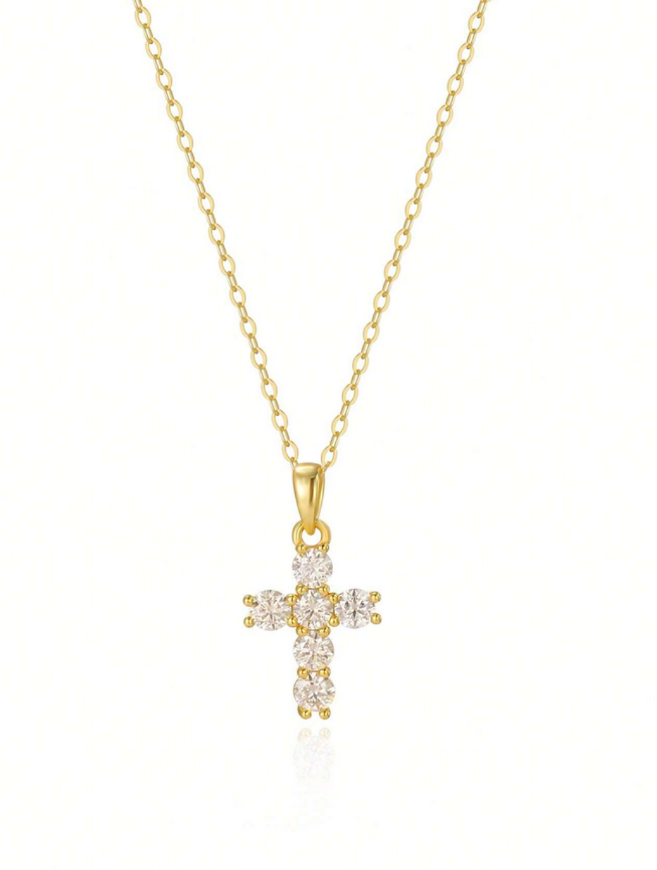 Moissanite Cross Necklace | S925 Sterling Silver