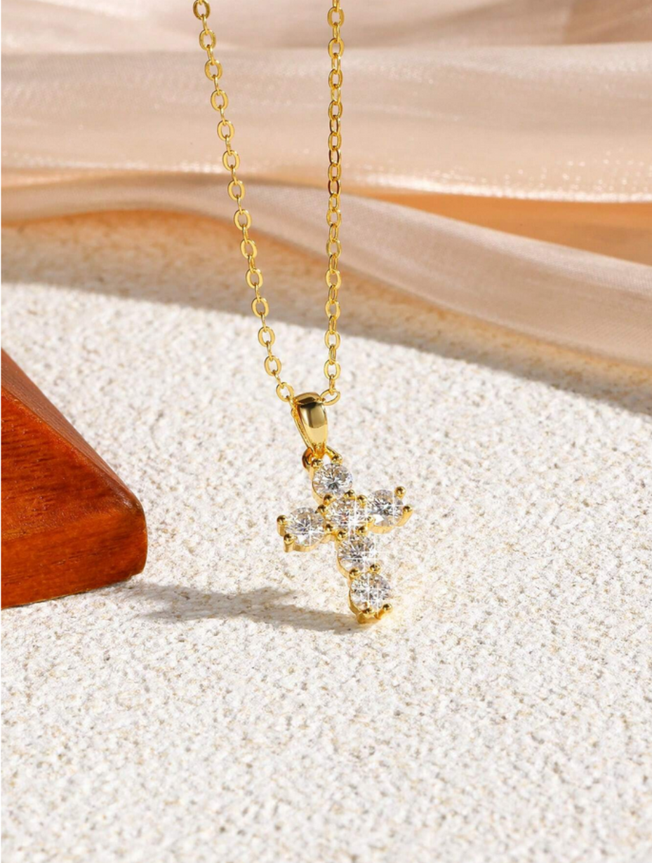 Moissanite Cross Necklace | S925 Sterling Silver