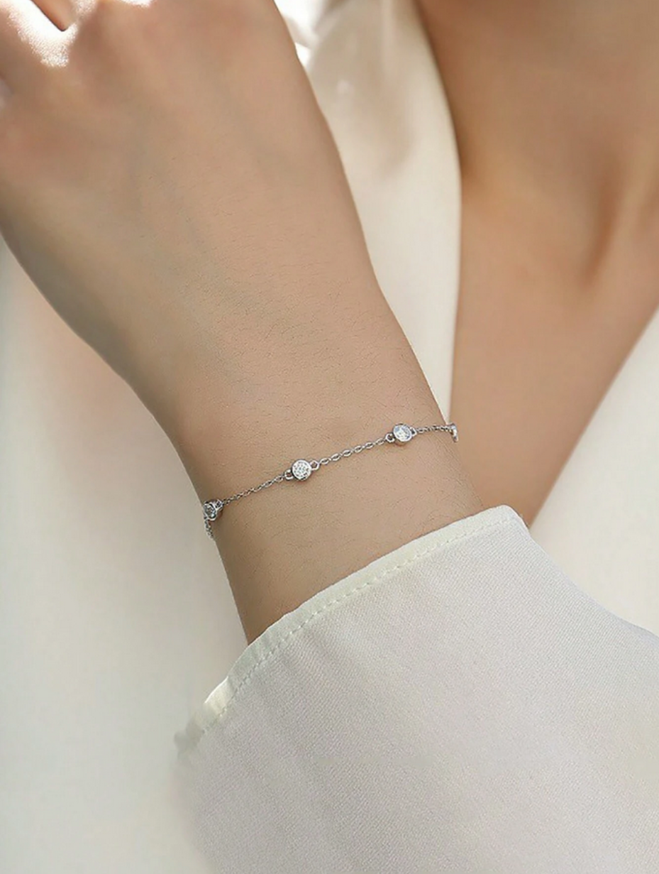 Moissanite Bracelet | Sweet & Versatile S925 Sterling Silver