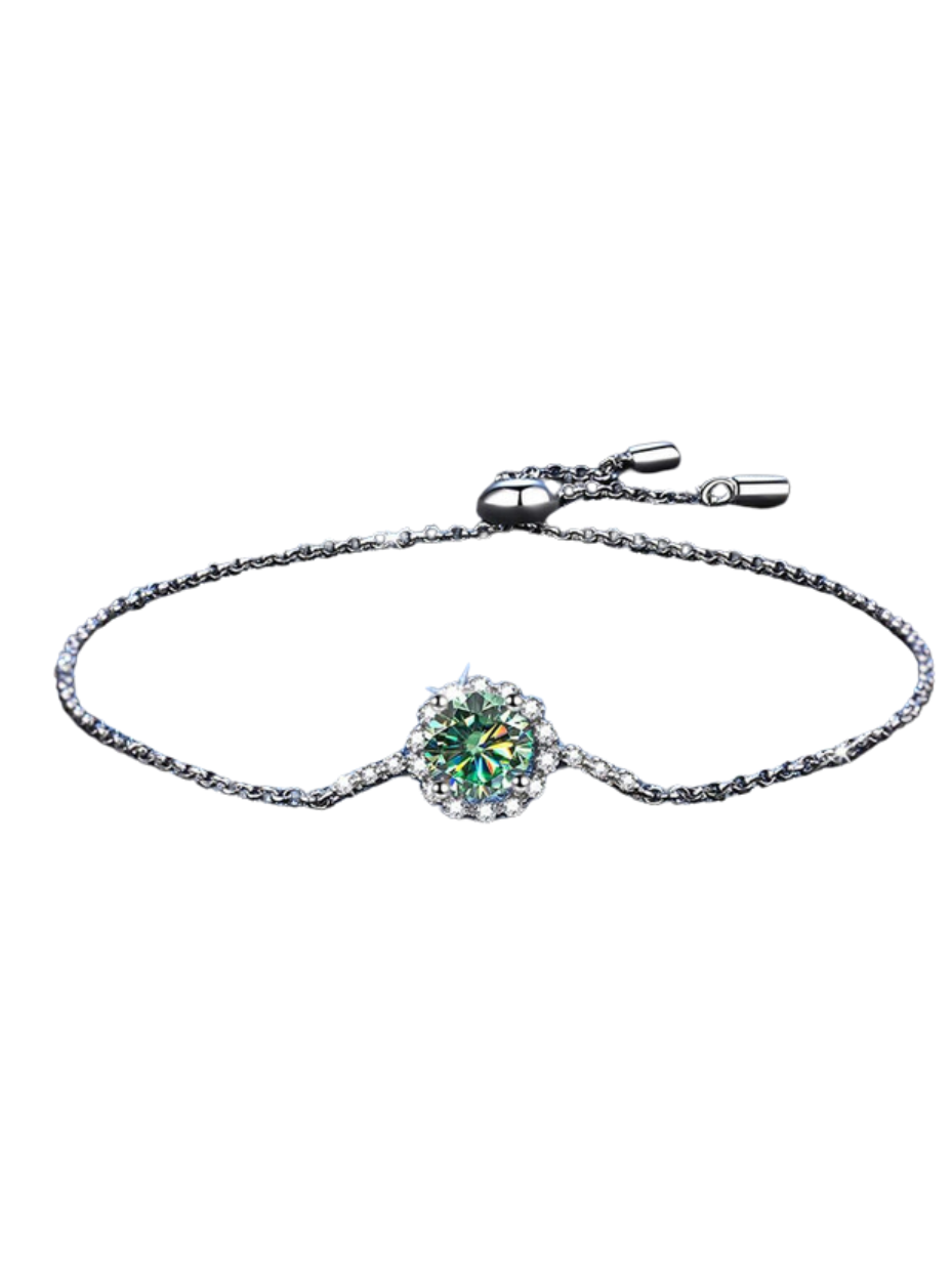 Emerald Elegance Moissanite Bracelet | S925 Sterling Silver