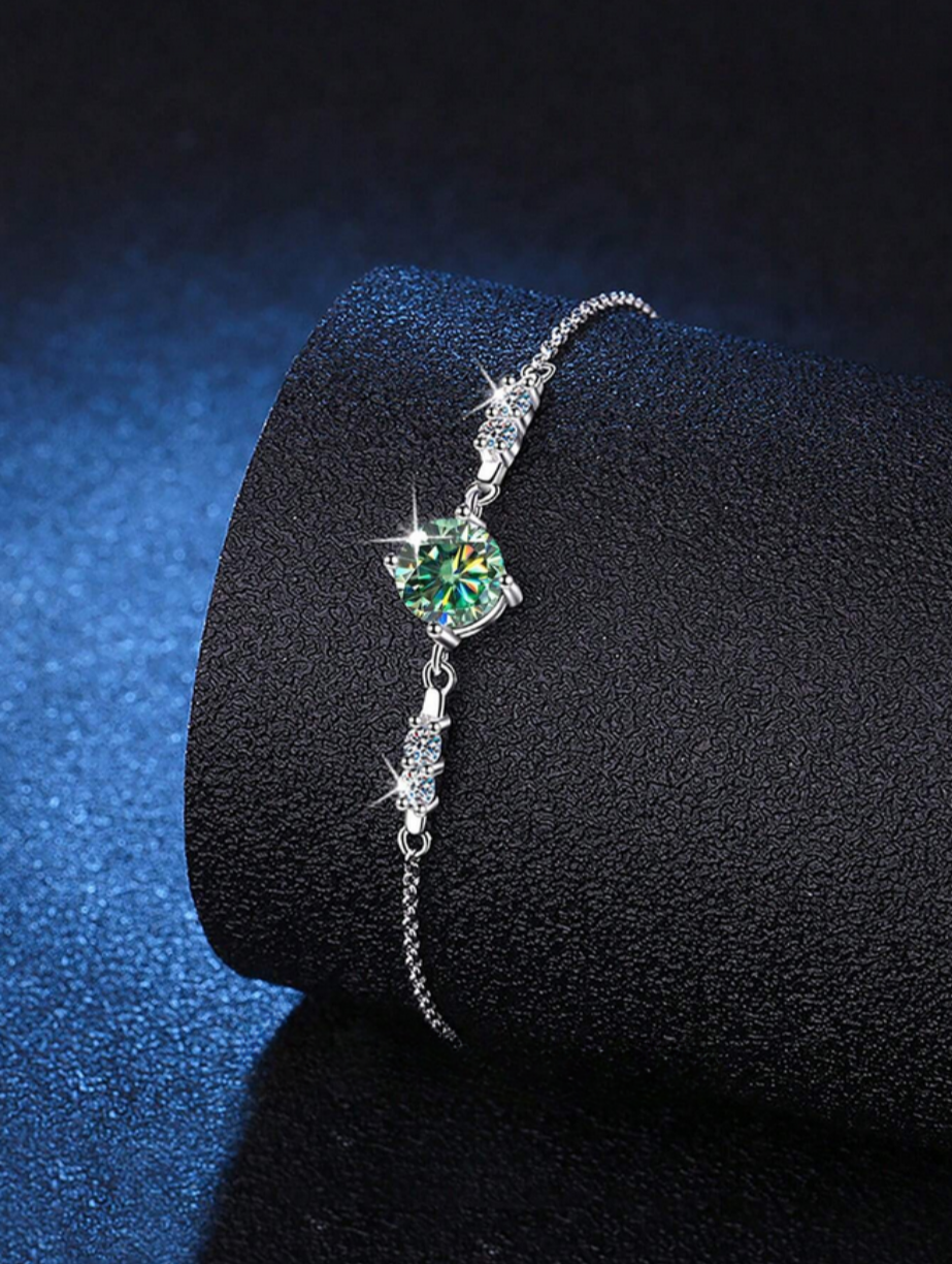 Emerald Elegance Moissanite Bracelet | Versatile S925 Sterling Silver