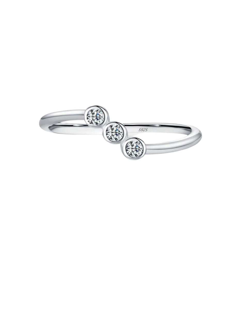 Moissanite Solitaire Stackable Ring | S925 Sterling Silver with moissa