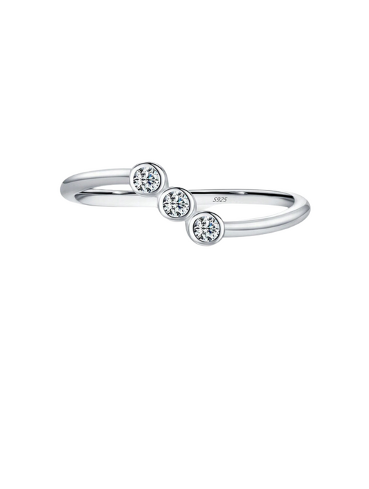 Moissanite Solitaire Stackable Ring | S925 Sterling Silver with moissa