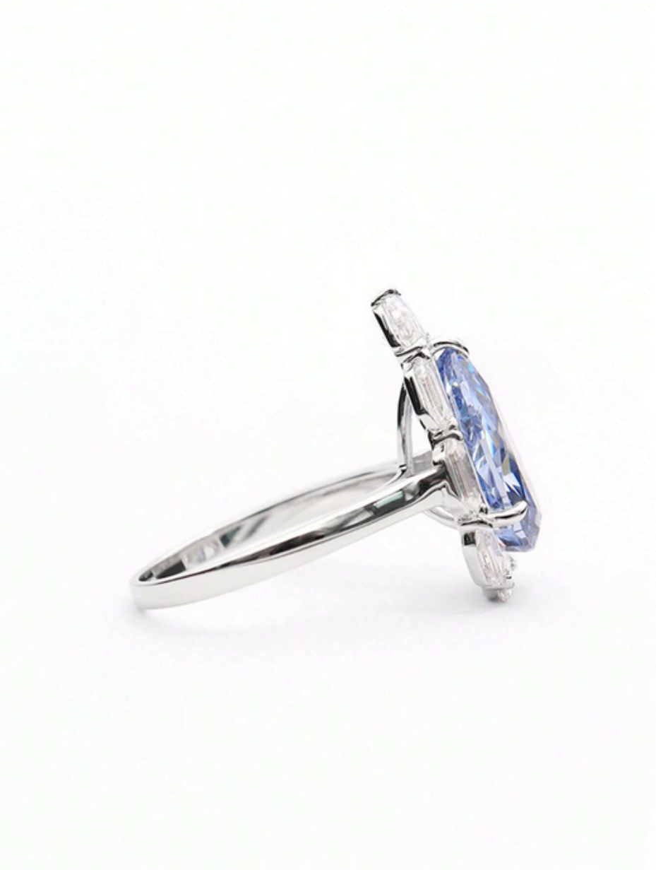 Lab Diamond Teardrop Ring