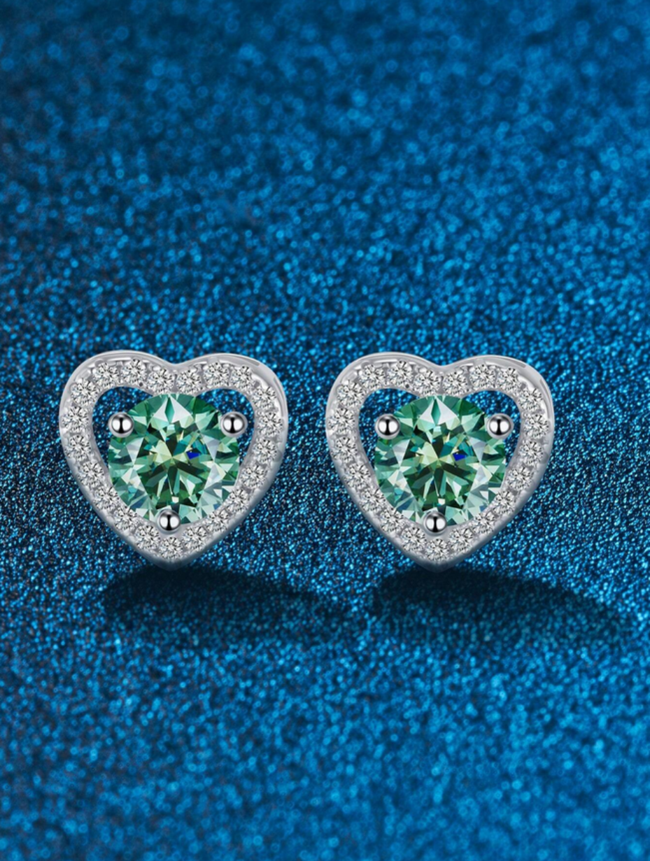 Emerald Elegance Moissanite Stud Earrings | S925 Sterling Silver