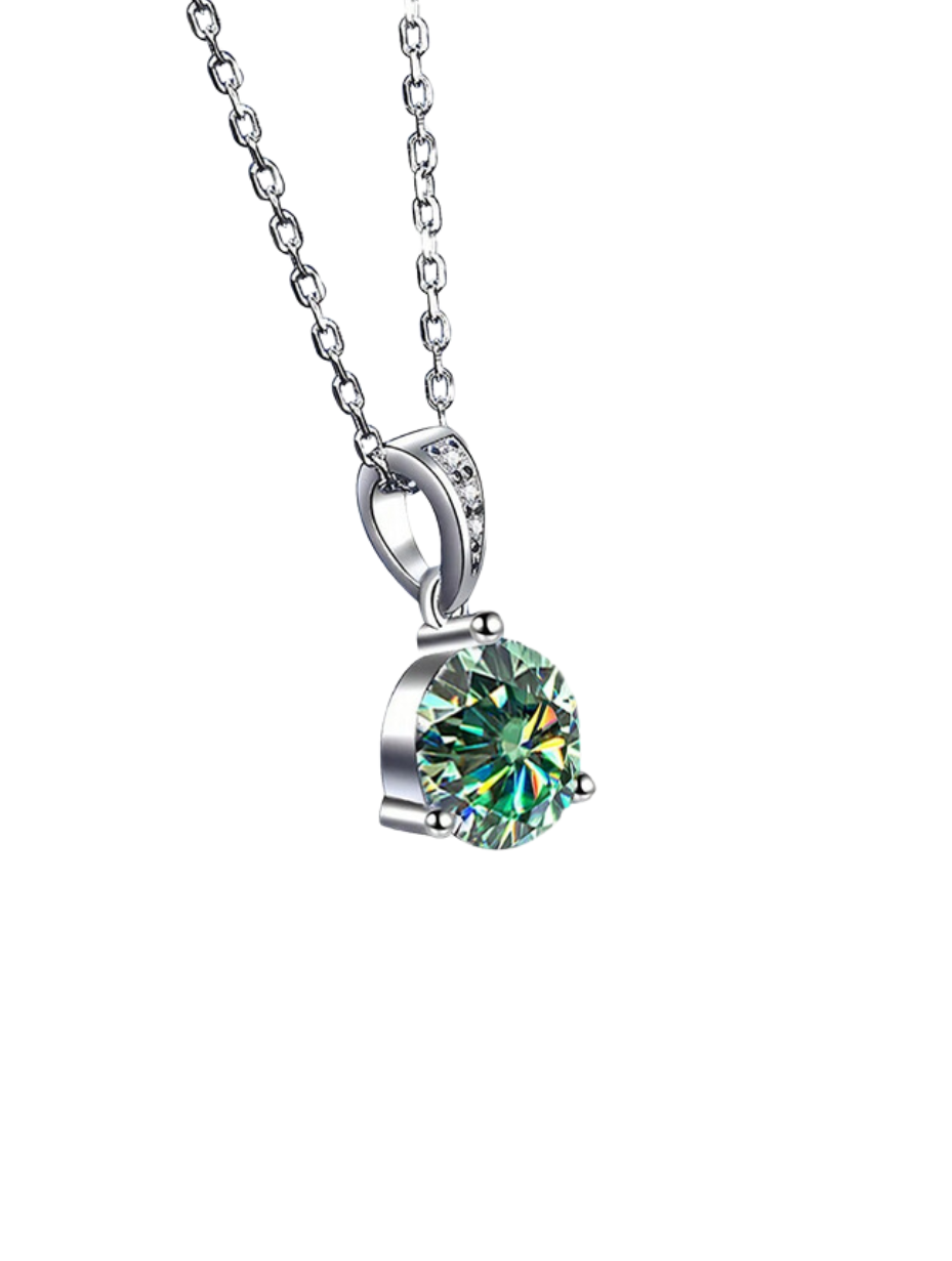 Emerald Elegance Moissanite Necklace | Elegant S925 Sterling Silver