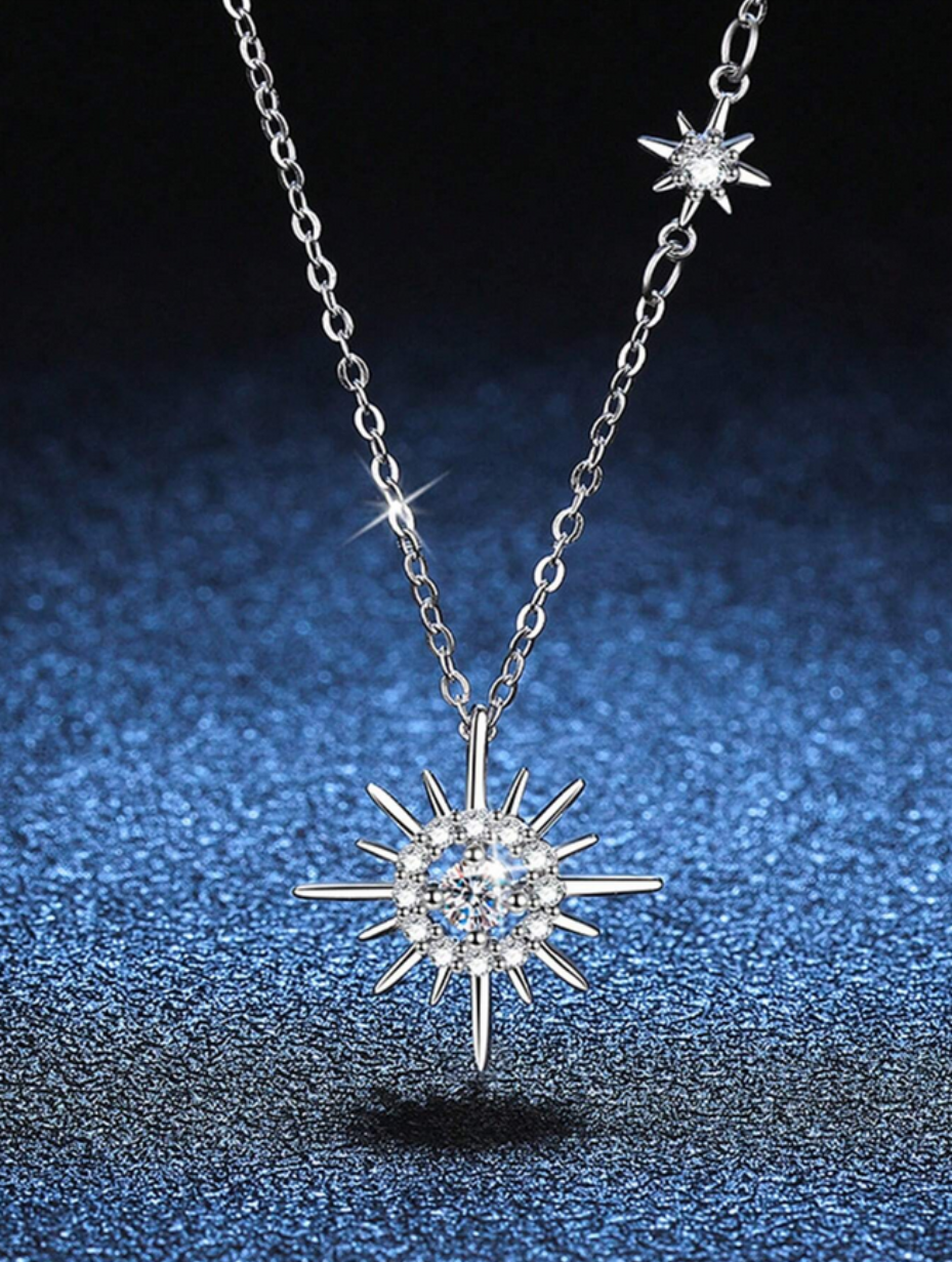 Celestial Moissanite Tassel Pendant Necklace | S925 Sterling Silver