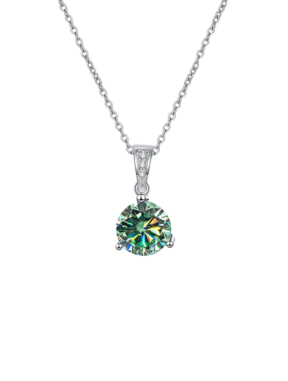 Emerald Elegance Moissanite Necklace | Elegant S925 Sterling Silver