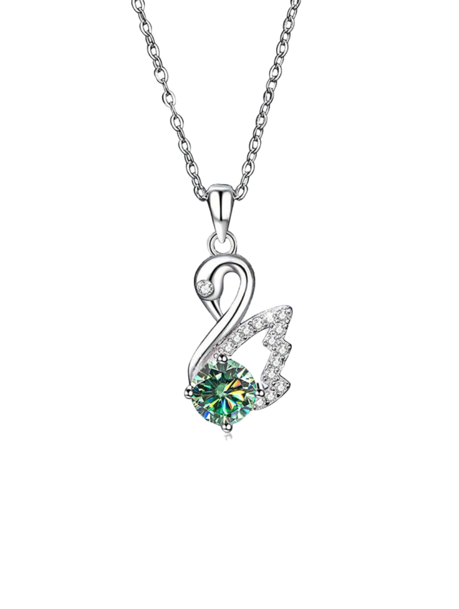 Emerald Elegance Moissanite Necklace | S925 Sterling Silver Necklace