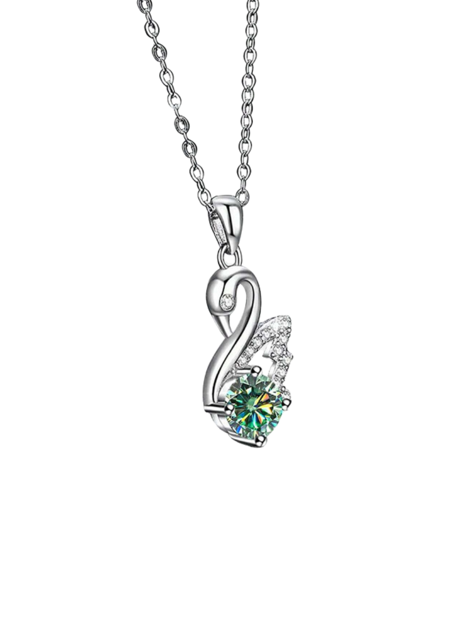 Emerald Elegance Moissanite Necklace | S925 Sterling Silver Necklace