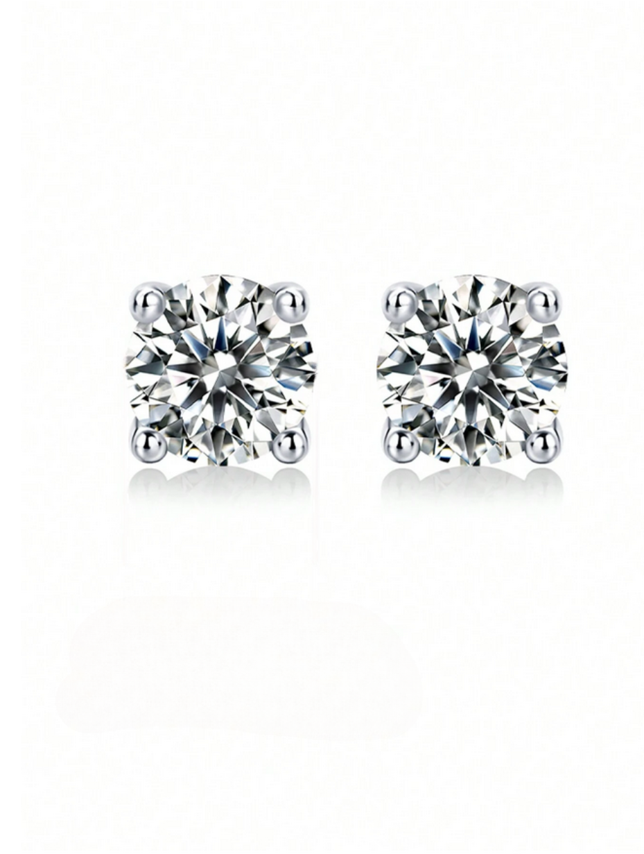 Moissanite Earrings | S925 Sterling Silver Earrings with 0.5 carat moissanite