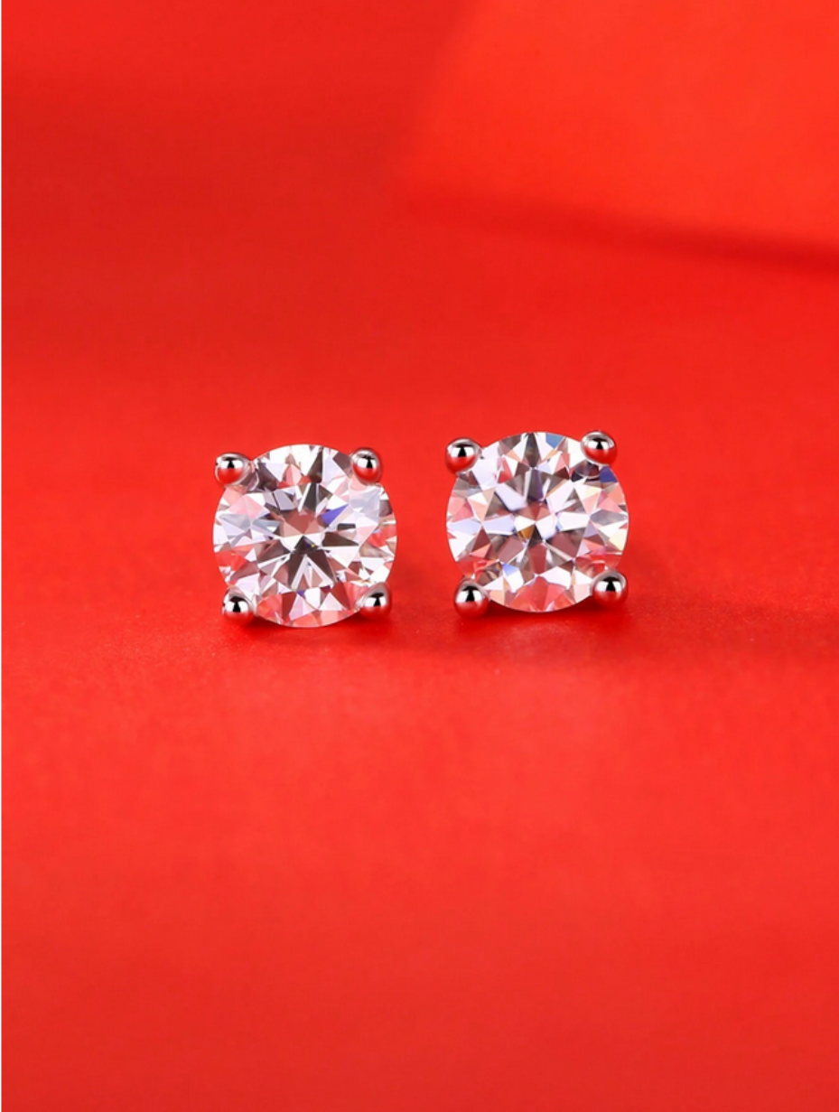 Moissanite Earrings | S925 Sterling Silver Earrings with 0.5 carat moissanite