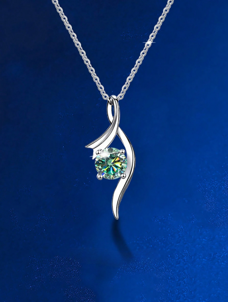 Emerald Elegance Moissanite Necklace | Elegant S925 Sterling Silver