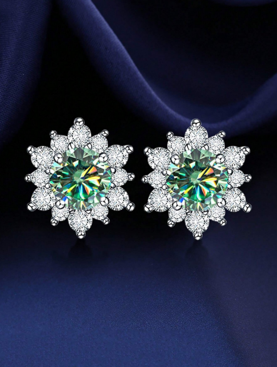 Emerald Elegance Moissanite Earrings | Versatile S925 Sterling Silver