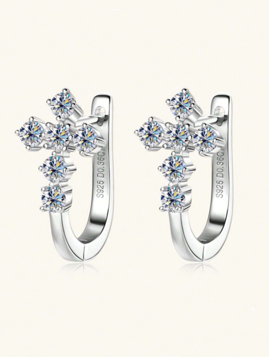 Eternal Cross Moissanite Earrings | 925 Sterling Silver