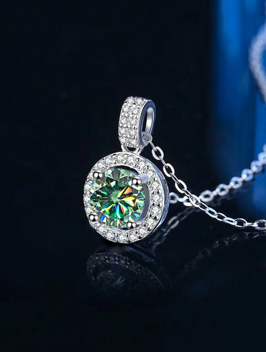 Emerald Elegance Moissanite Necklace | Luxury S925 Sterling Silver