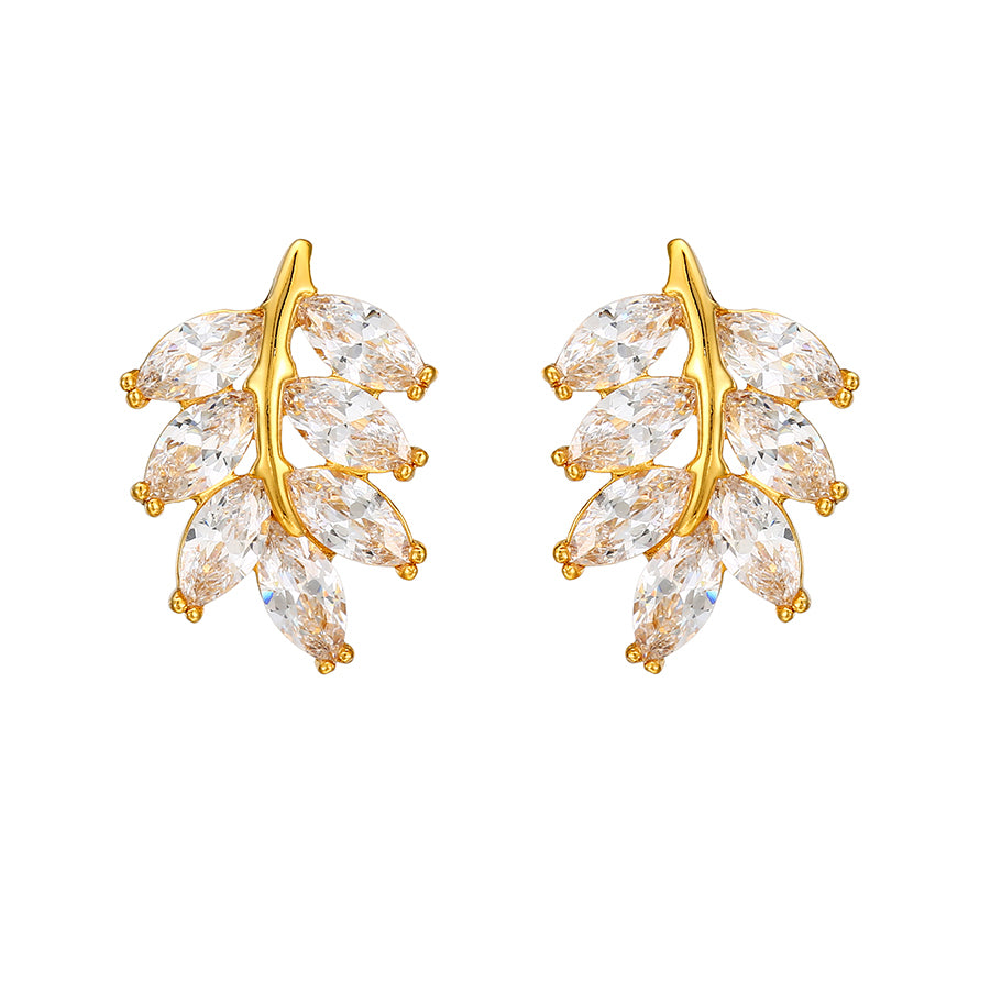 Zirkonia Øreringe | Luksuriøse krystalblade til kvinder.