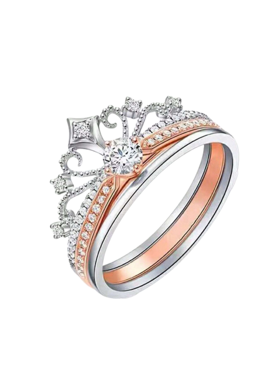 Crown Princess Moissanite Ring Set – Luxury Style
