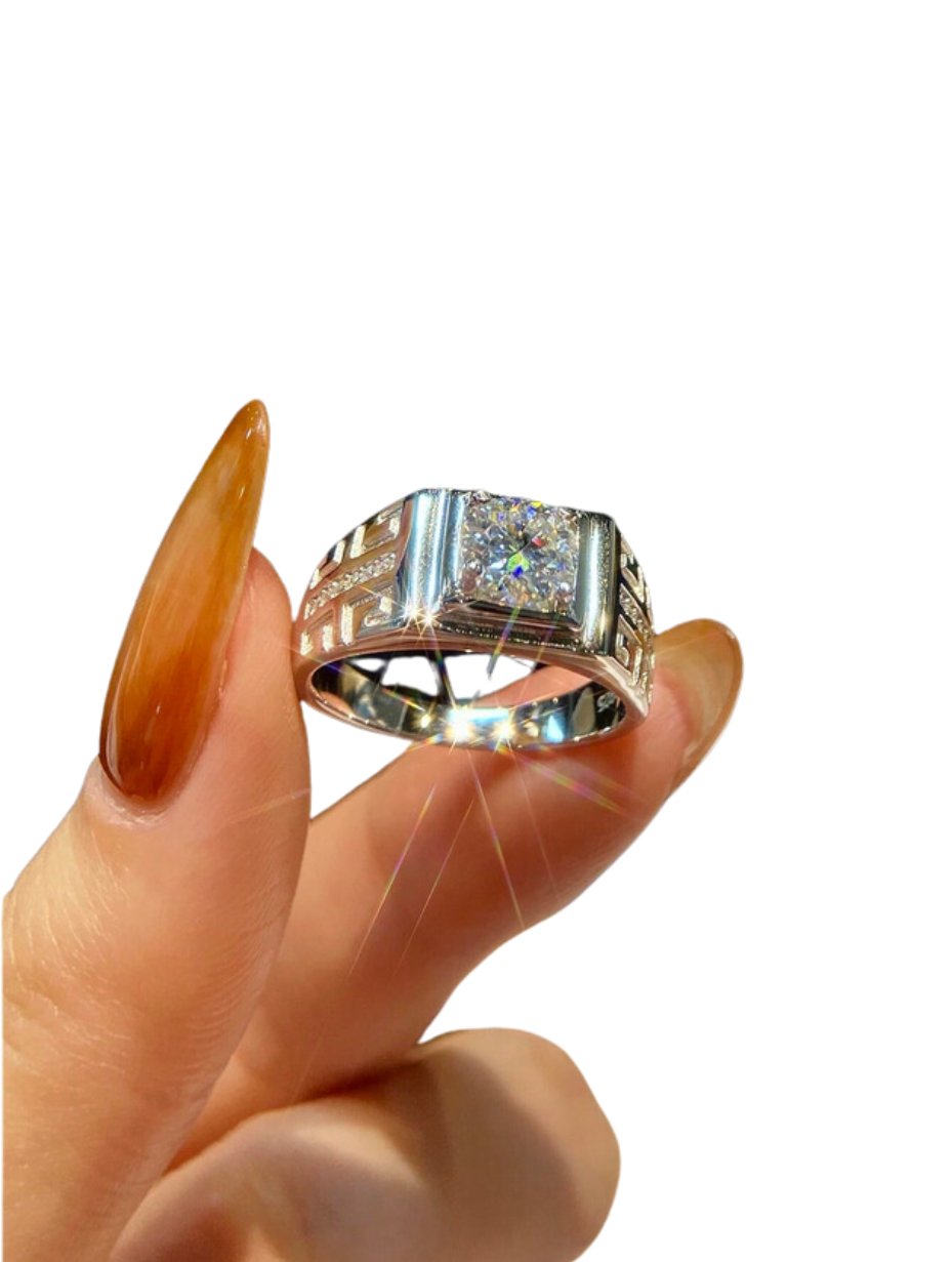 925 Sterling Silver Moissanite Ring | Elegant Round Design