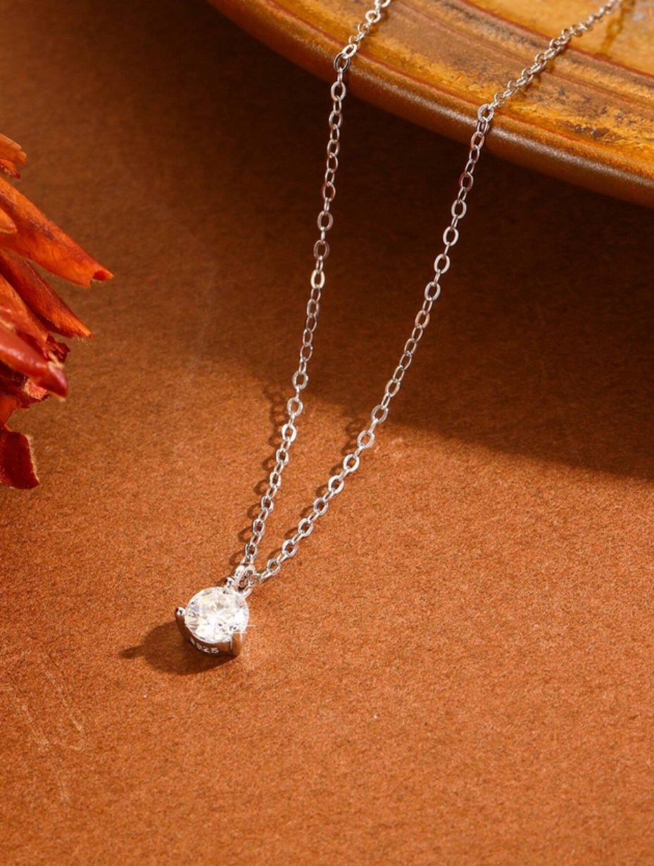 Classic Moissanite Pendant Necklace | S925 Silver