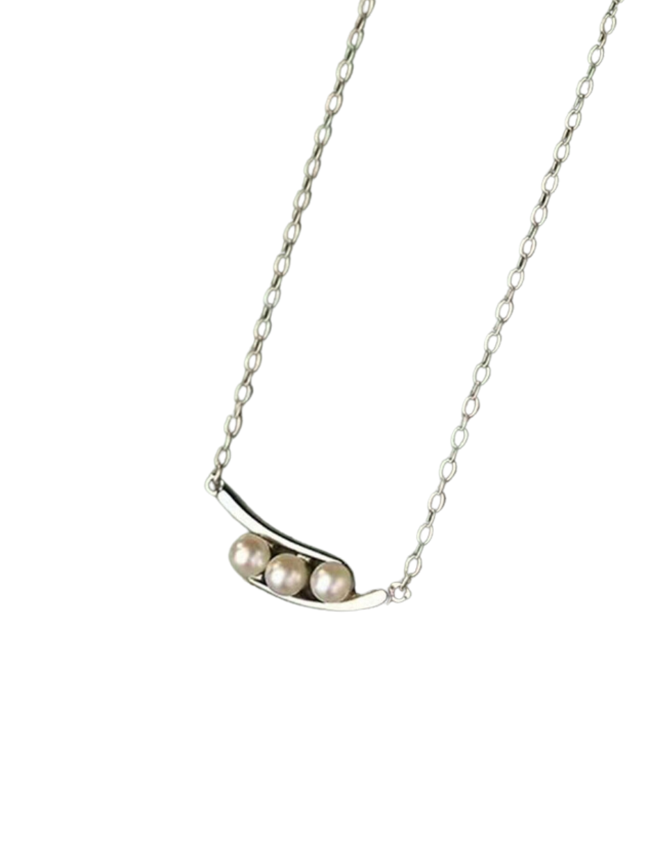 Stylish Pea Pearl Necklace | S925 Sterling Silver
