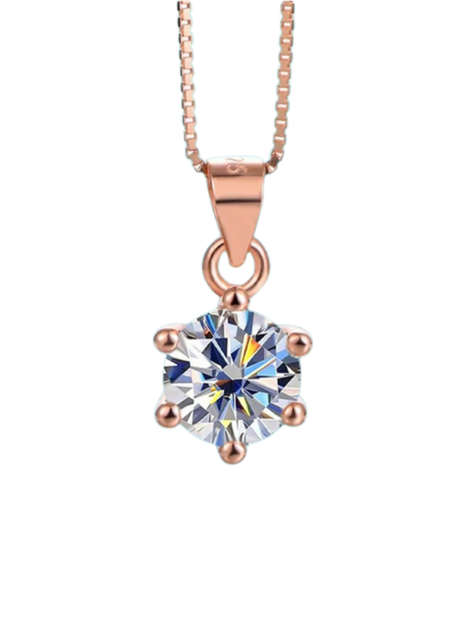 18K Gold Plated Necklace | VVS1 Moissanite Pendant