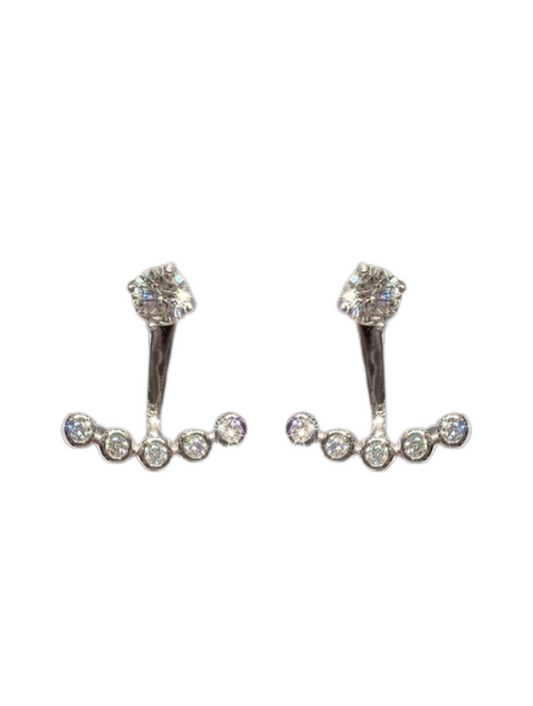 Sway Five Rows Moissanite Earrings | S925 Sterling Silver