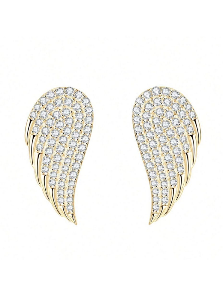 Moissanite Angel Wing Earrings | Elegant Design