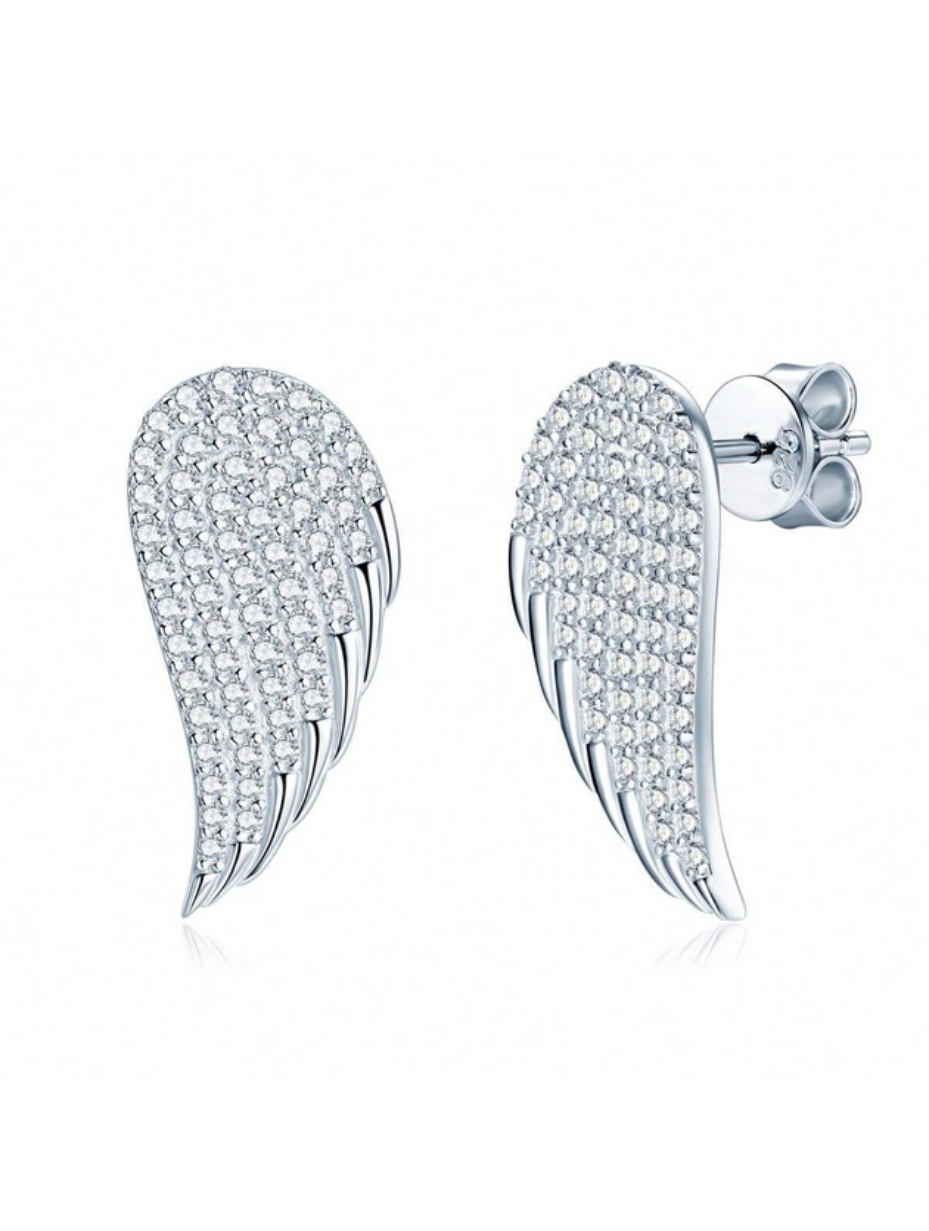 Moissanite Angel Wing Earrings | Elegant Design